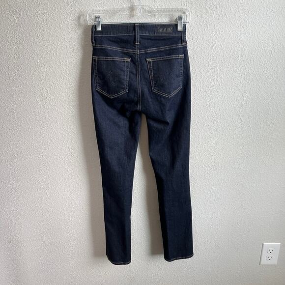 AG Adriano Goldschmied Mari High Rise Straight Leg Jeans Women's 24 Dark Wash - Picture 3 of 7